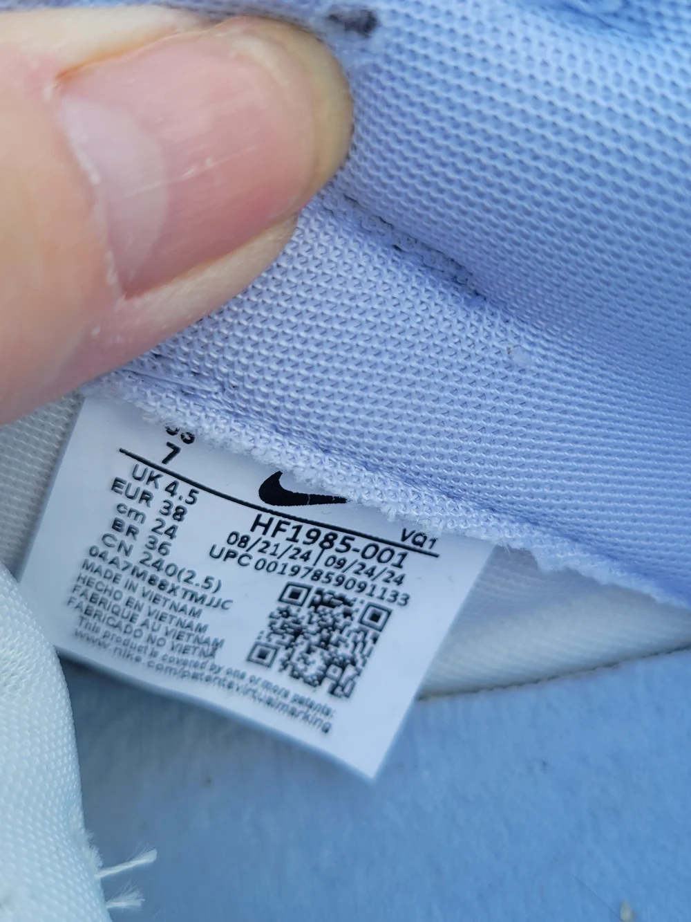 Nike Kids Light Lavender and White Low-Top Sneakers